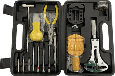 15-Piece Watch Repair Kit with Black Carrying Case