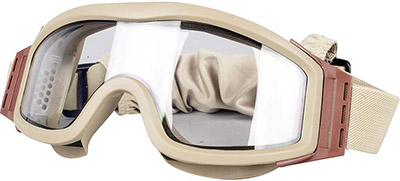 Ballistic Rated Safety Goggles with Prescription Eyeglass Lens Insert