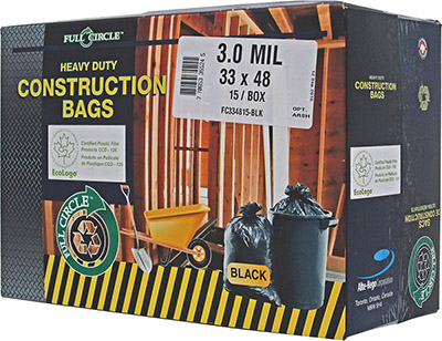 Full Circle™ Heavy-duty 3 Mil Thick Construction Garbage Bags