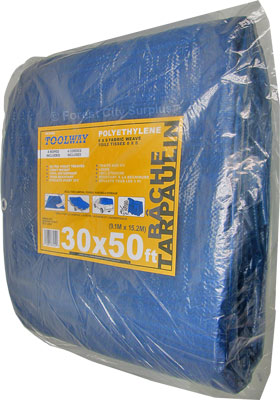 Toolway® 30ft x 50ft Blue Poly Tarp