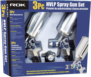 ROK® 2 HVLP Gravity Feed Paint Spray Guns with Regulator