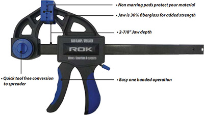 ROK  36-Inch Quick Release Ratcheting Bar Clamp/Spreader