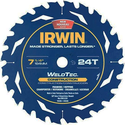 Irwin® WeldTec™ 7-1/4" 24T Carbide-tipped Saw Blade