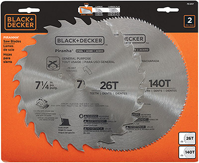 Black + Decker 26T and 140T Steel Saw Blades 2-Pack