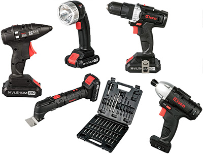 Eisen 5-Piece 20V Cordless Power Tool set with 40-Piece Accessory Kit