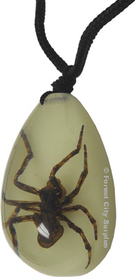 Real Insects® Glow in the Dark Spider Pendants