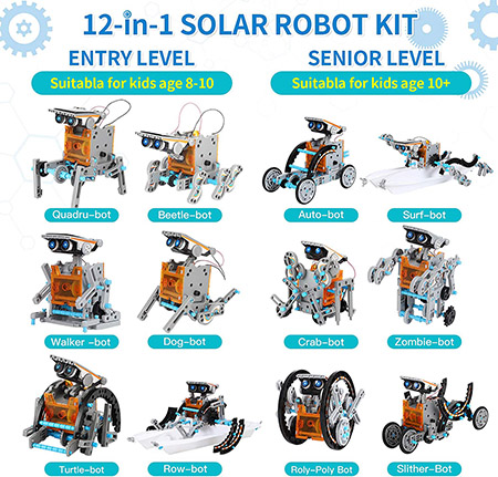 Lucky Doug 12-in-1 Solar-powered Robot Kit