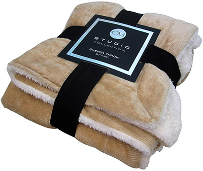 Studio Collection® Sherpa Beige Throw Blanket